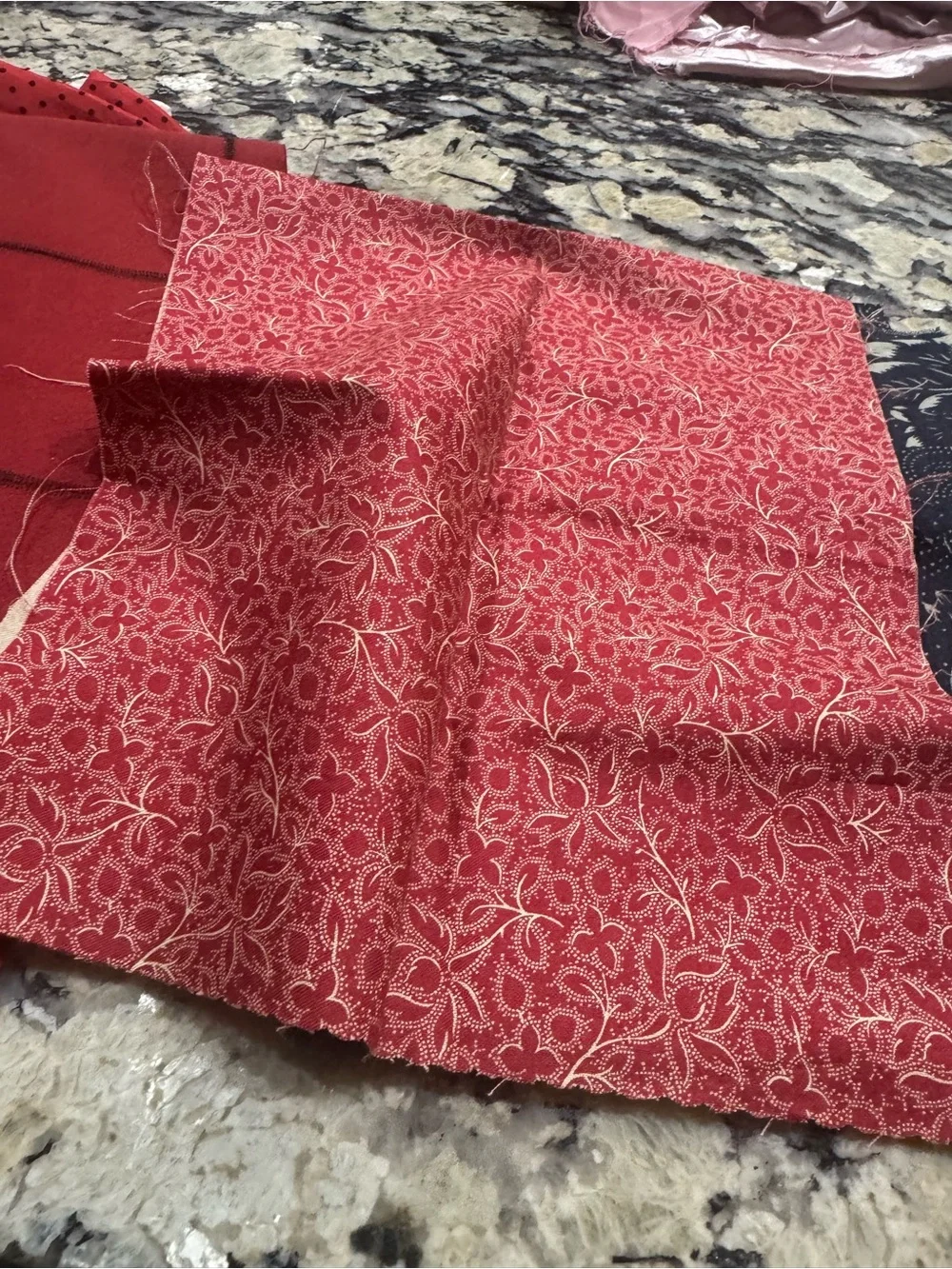Assorted Home Fabric Bundle Green, Navy, Red White 1.3lbs canvas 36x45” + more